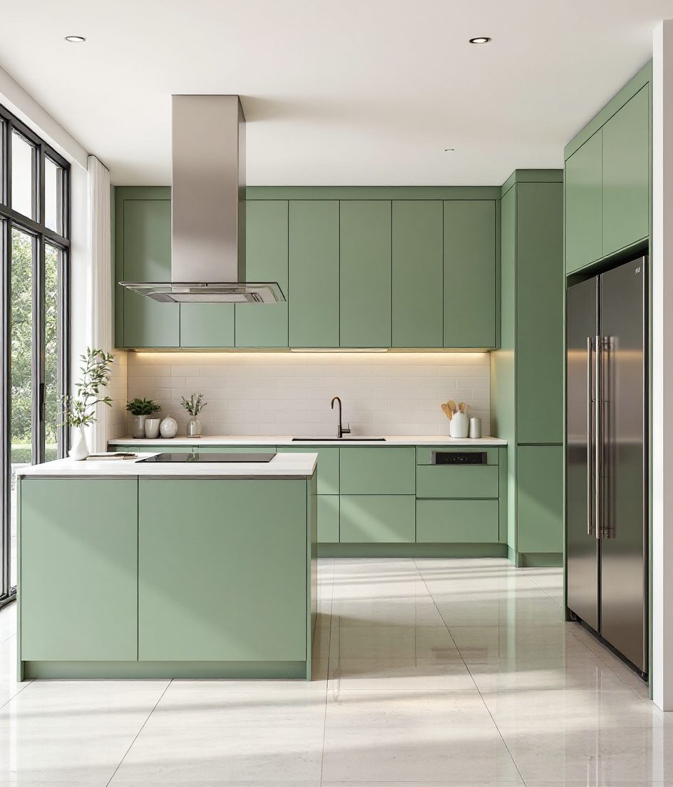 Island Modular Kitchen — Sage & Brass