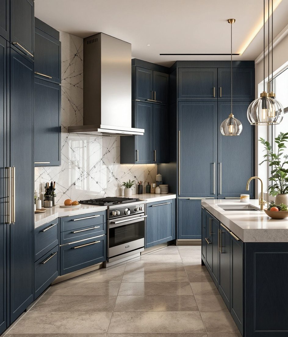 Luxury Island Kitchen — Charcoal Minimal
