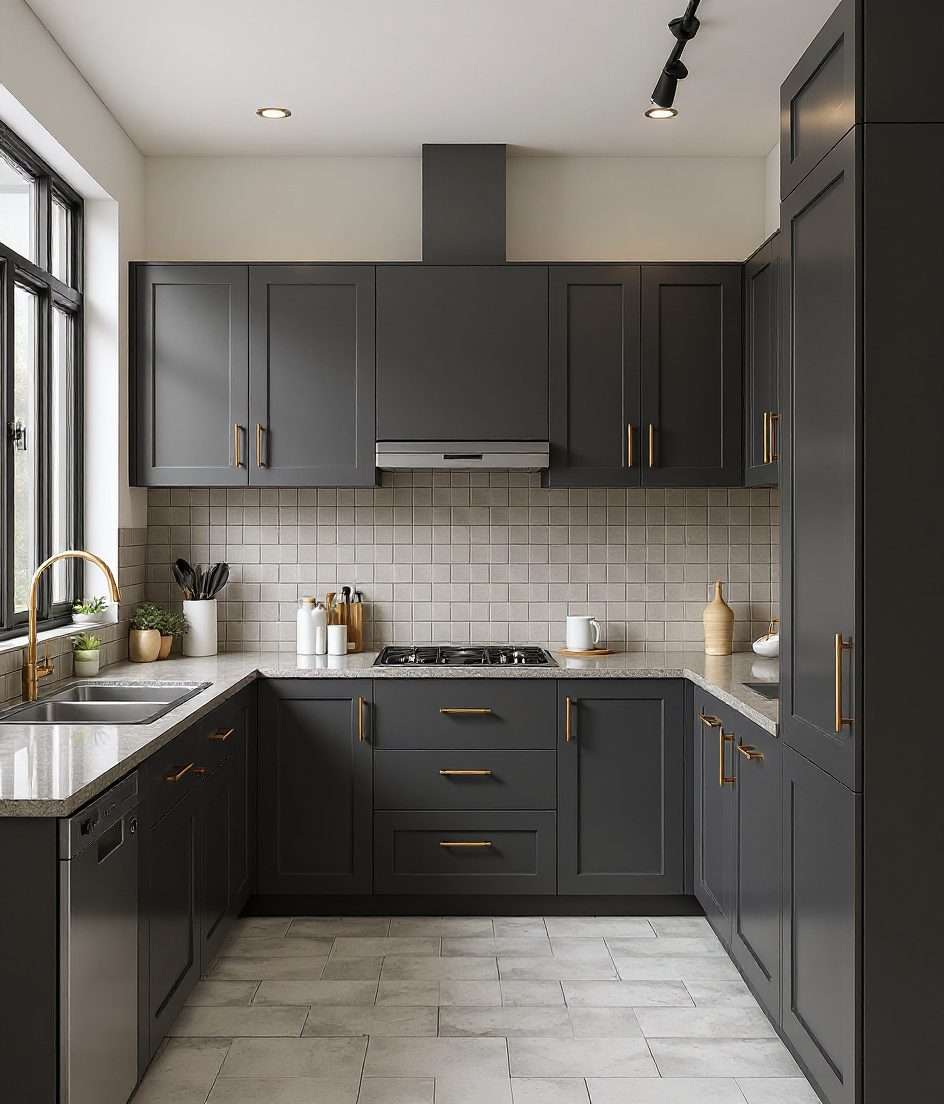 Matte Laminate Kitchen — Charcoal Minimal