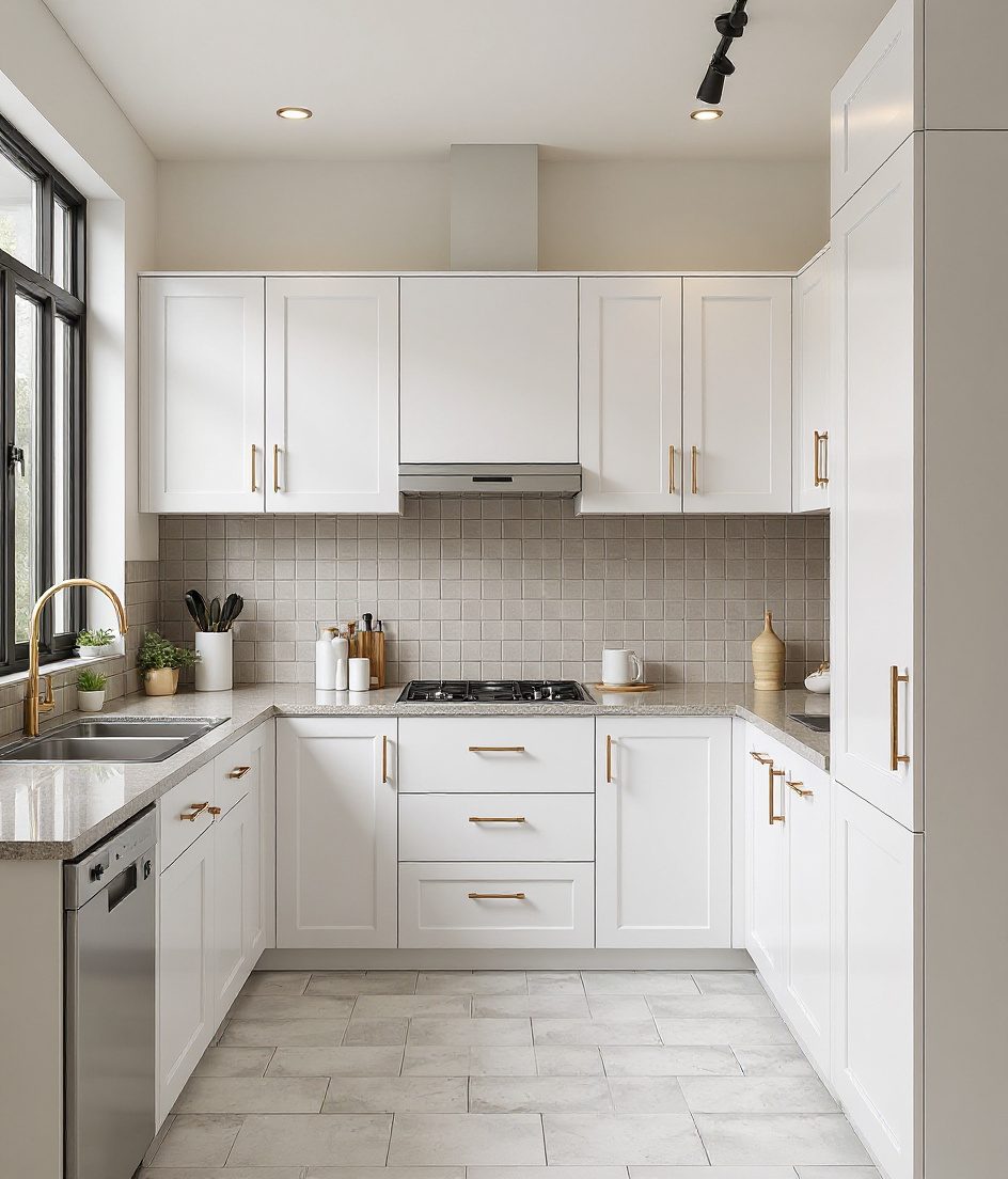 Matte Laminate Kitchen — White Modern