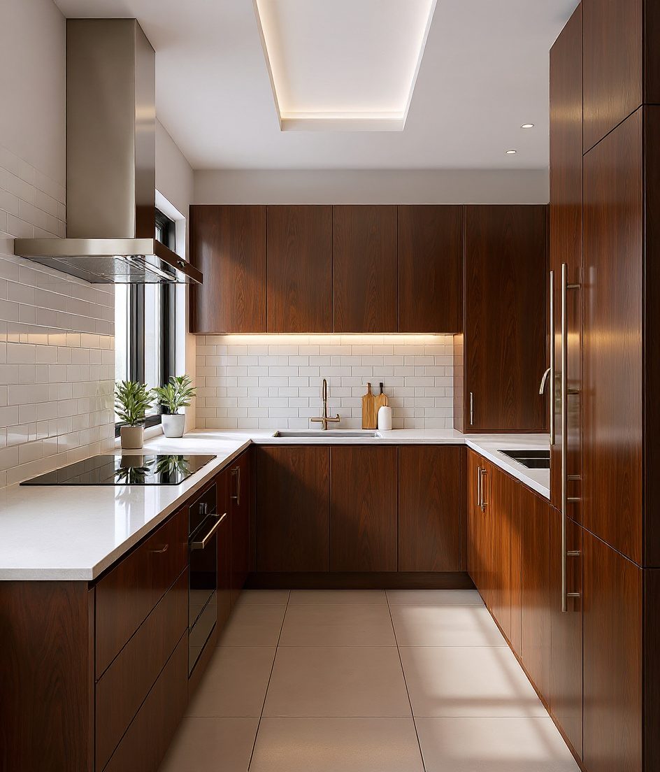 Minimal All-White Kitchen — Walnut Classic