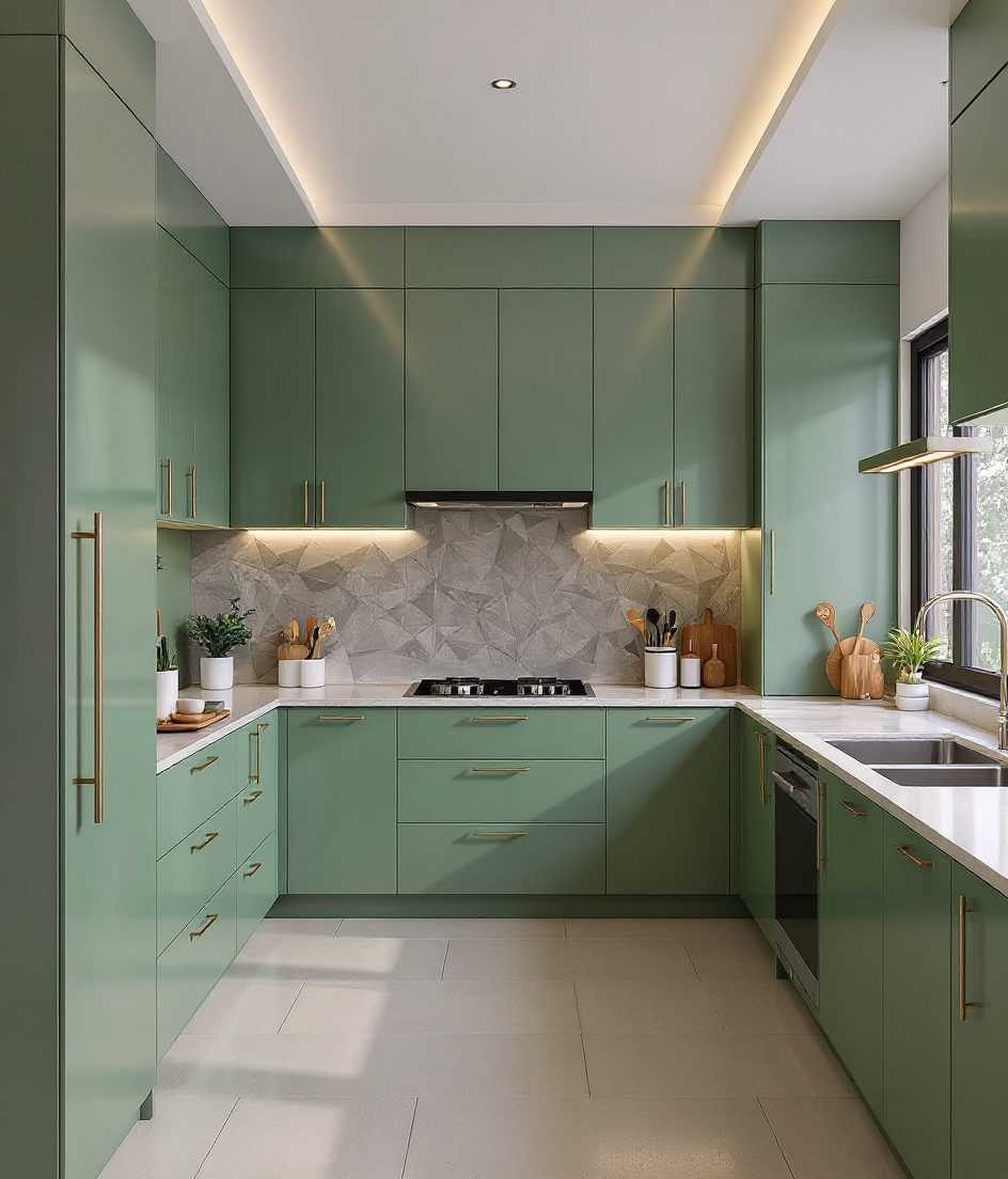 Open Kitchen With Breakfast Bar — Sage & Brass