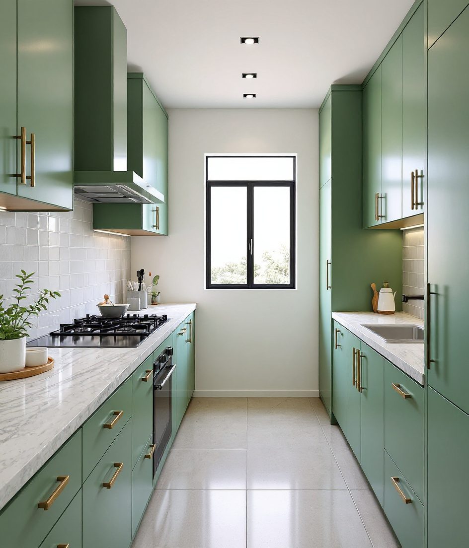 Parallel Galley Kitchen — Sage & Brass