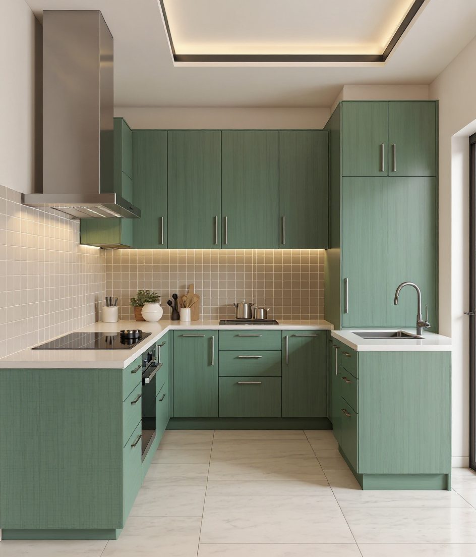 Peninsula Modular Kitchen — Sage & Brass