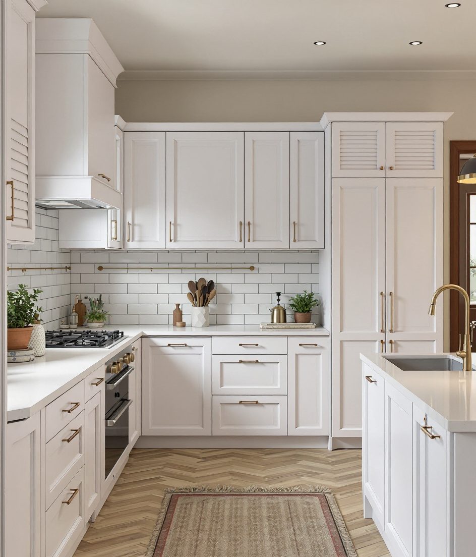 Shaker-Style Framed Kitchen — White Modern