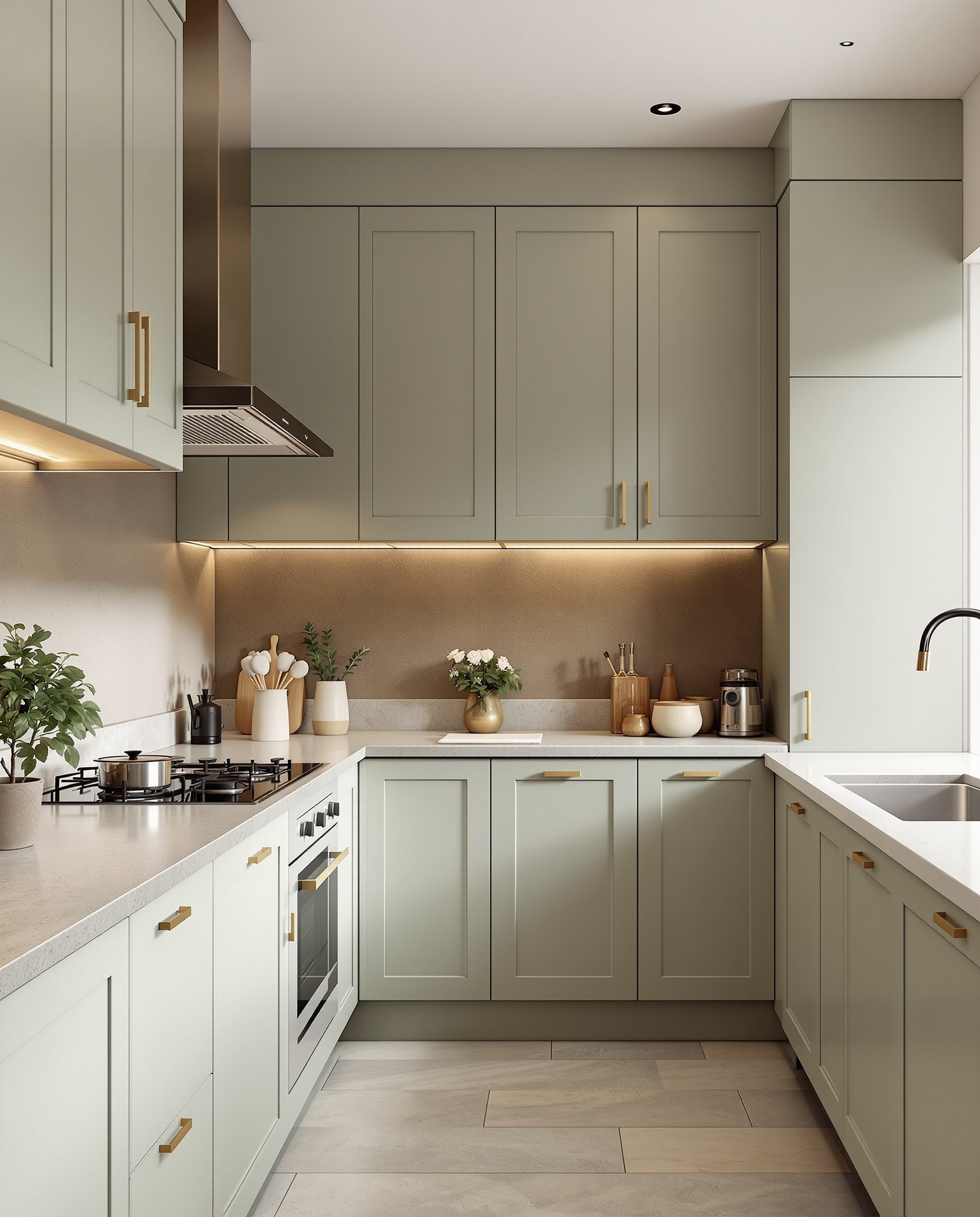 U-Shaped Modular Kitchen
