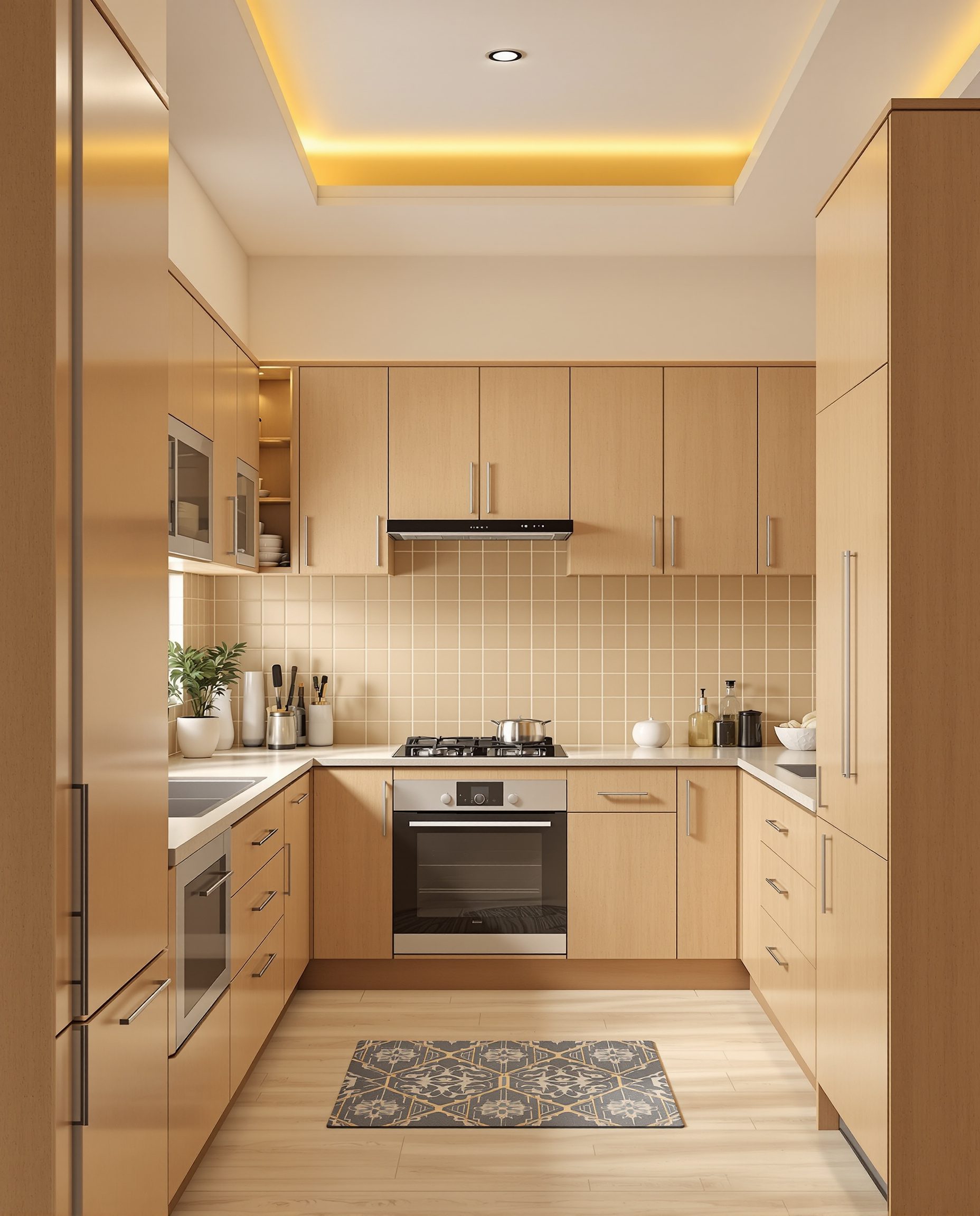 Warm Wood-Finish Kitchen — Warm Oak