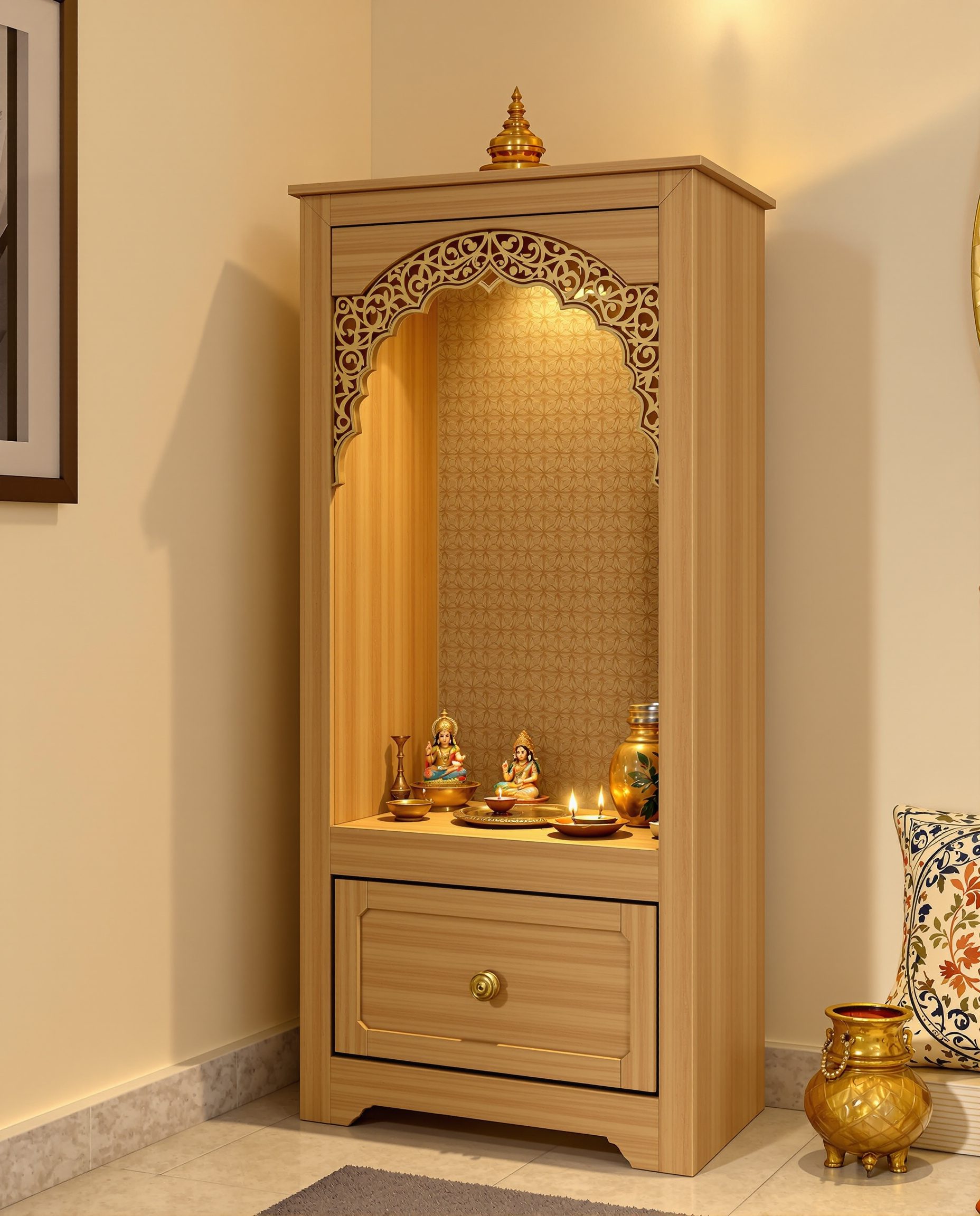 Budget MDF Laminate Temple — Warm Oak
