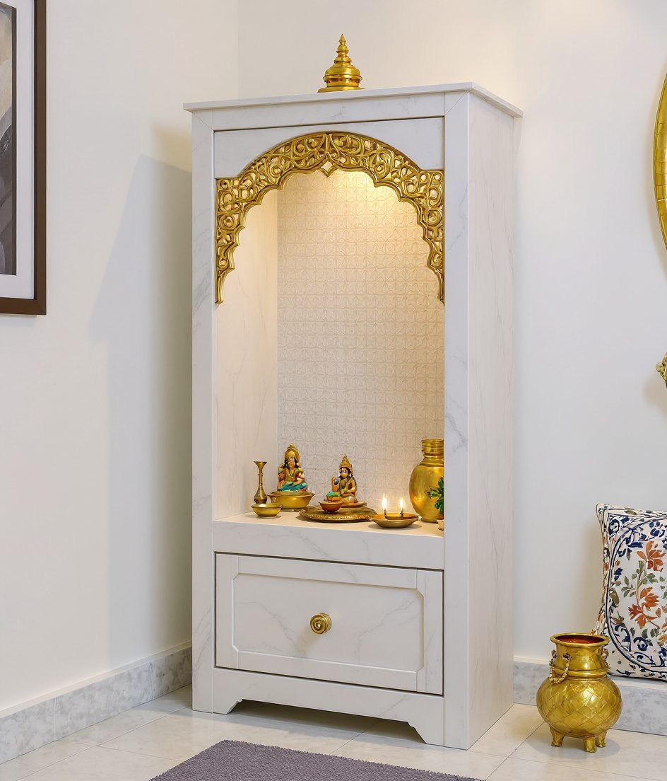 Budget MDF Laminate Temple — White Modern