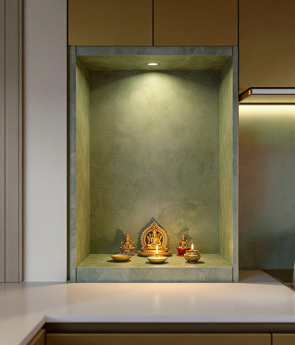 Kitchen Corner Recess Mandir — Sage & Brass
