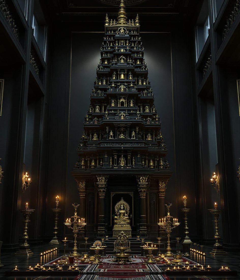 Luxury Rosewood Gopuram Temple — Charcoal Minimal