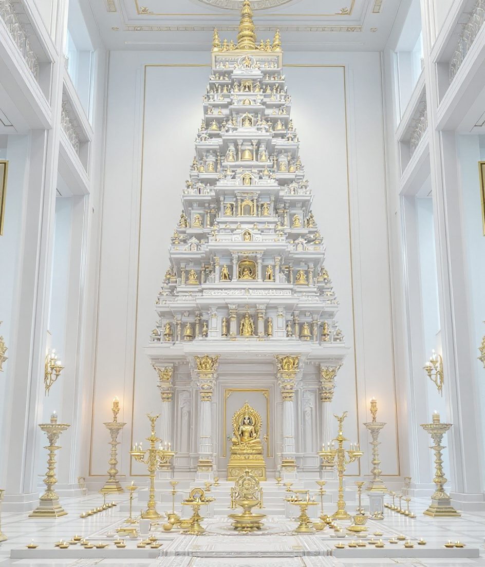 Luxury Rosewood Gopuram Temple — White Modern