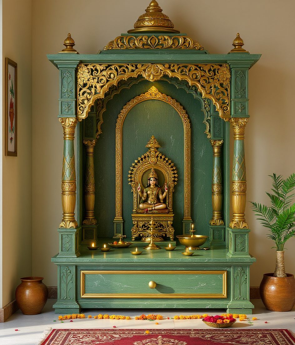 Maharashtrian Devghar Cabinet — Sage & Brass