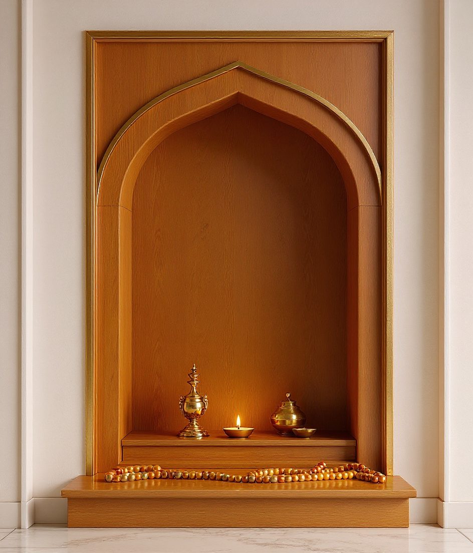 Marble Arch Niche Shrine — Warm Oak
