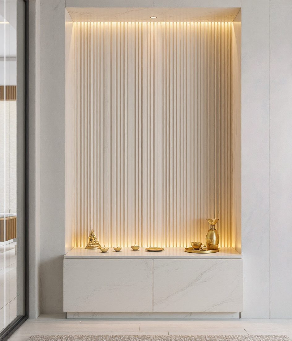 Modern Minimal Floor Temple — White Modern