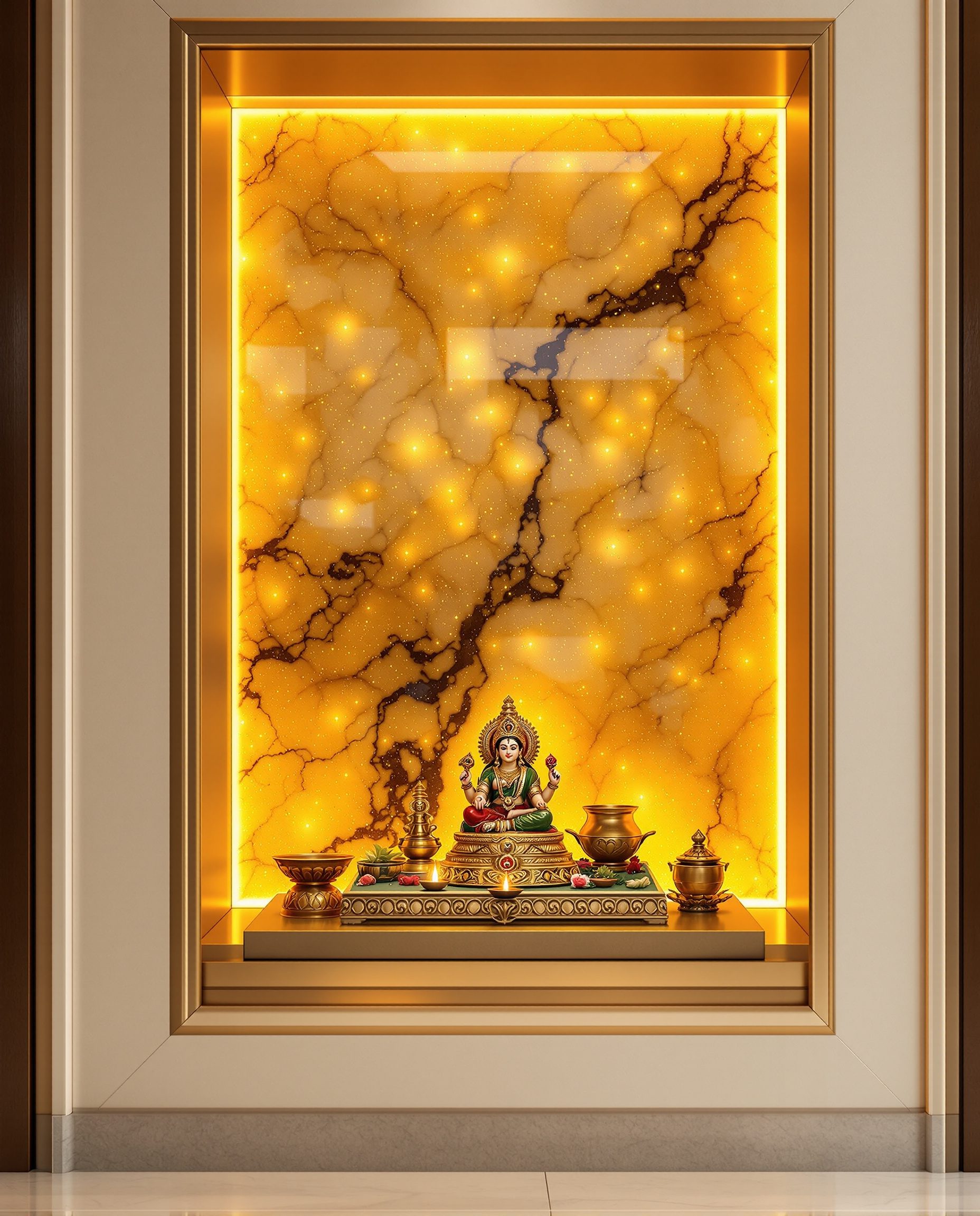 Onyx Backlit Niche Shrine — Sage & Brass