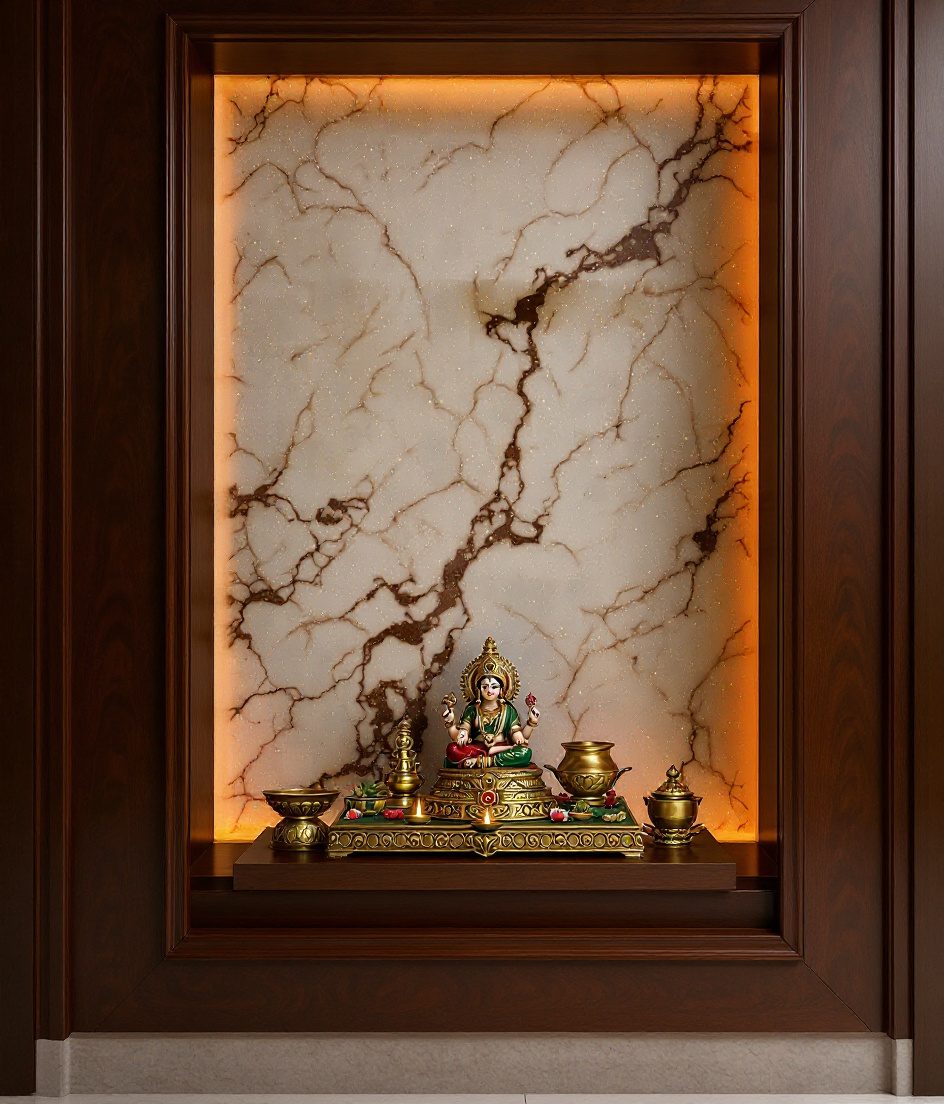 Onyx Backlit Niche Shrine — Walnut Classic