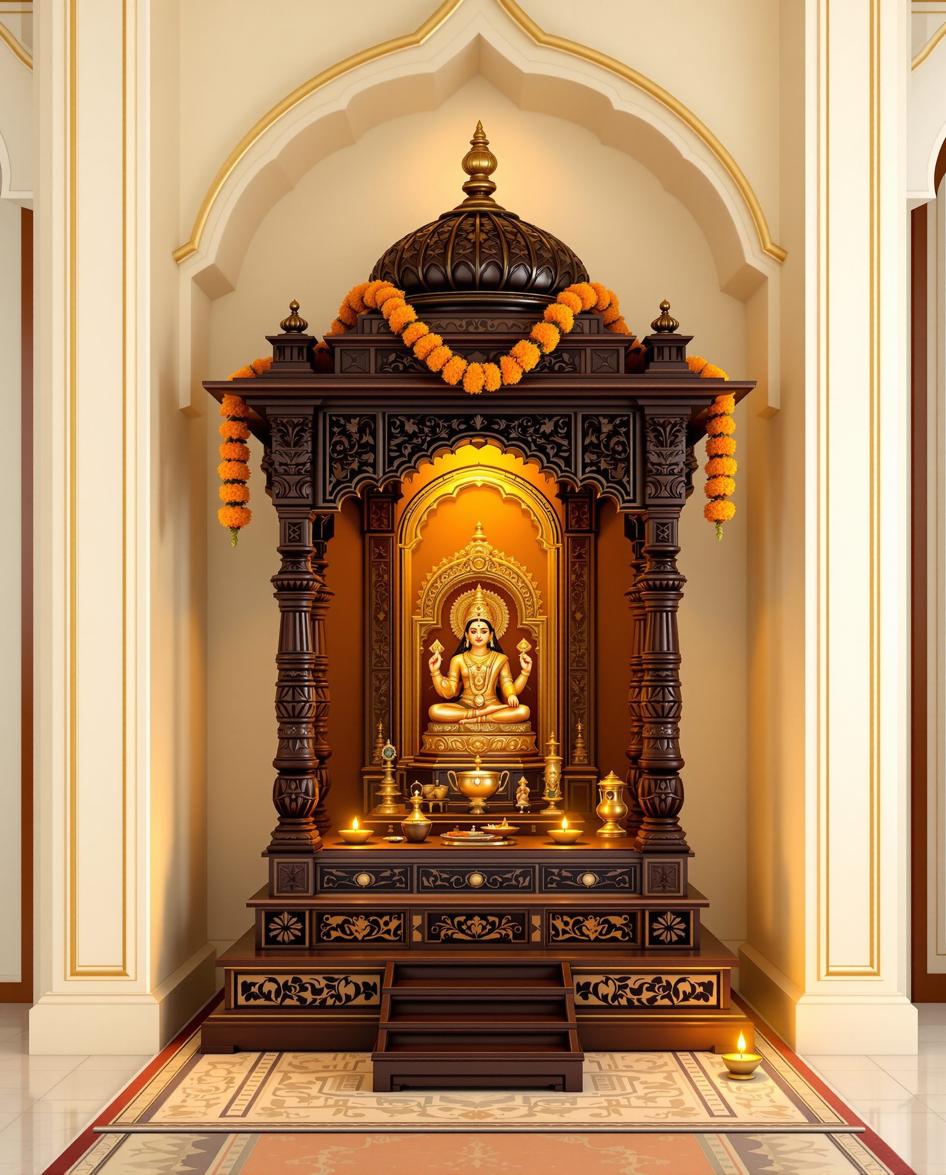 Rosewood Temple On Platform — Walnut Classic