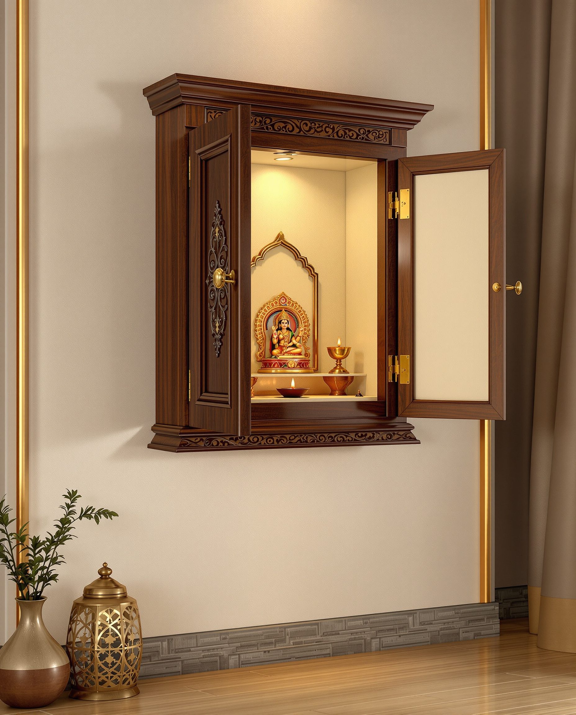 Two-Door Wall Cabinet Mandir