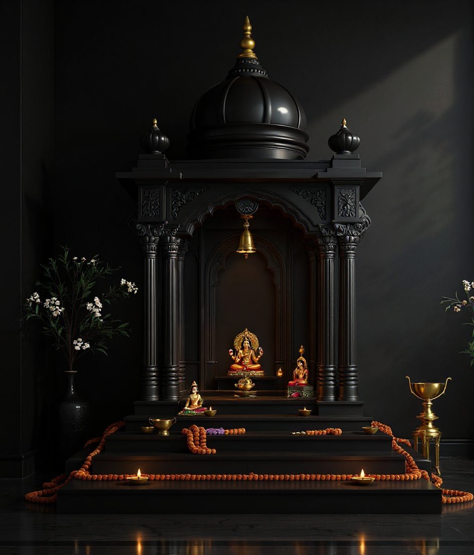 White Marble Temple Unit — Charcoal Minimal