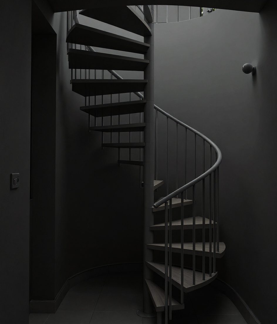 Compact Spiral Terrace — Charcoal Minimal