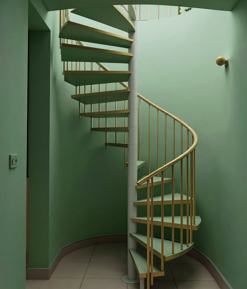 Compact Spiral Terrace — Sage & Brass