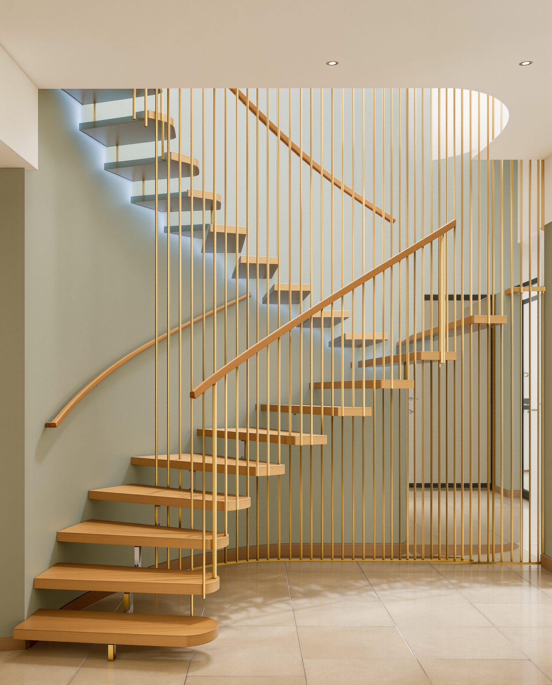Floating Sage Brass Ribbon — Sage & Brass
