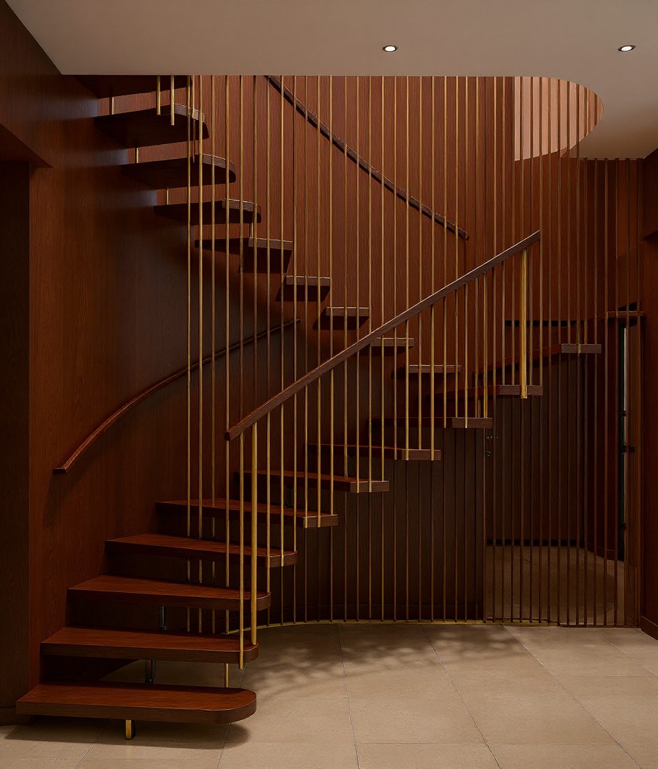 Floating Sage Brass Ribbon — Walnut Classic