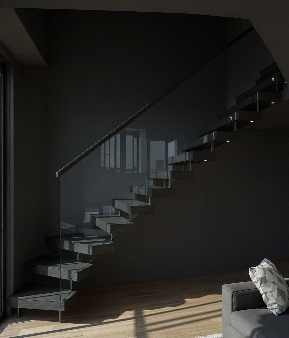 Floating White Airy — Charcoal Minimal