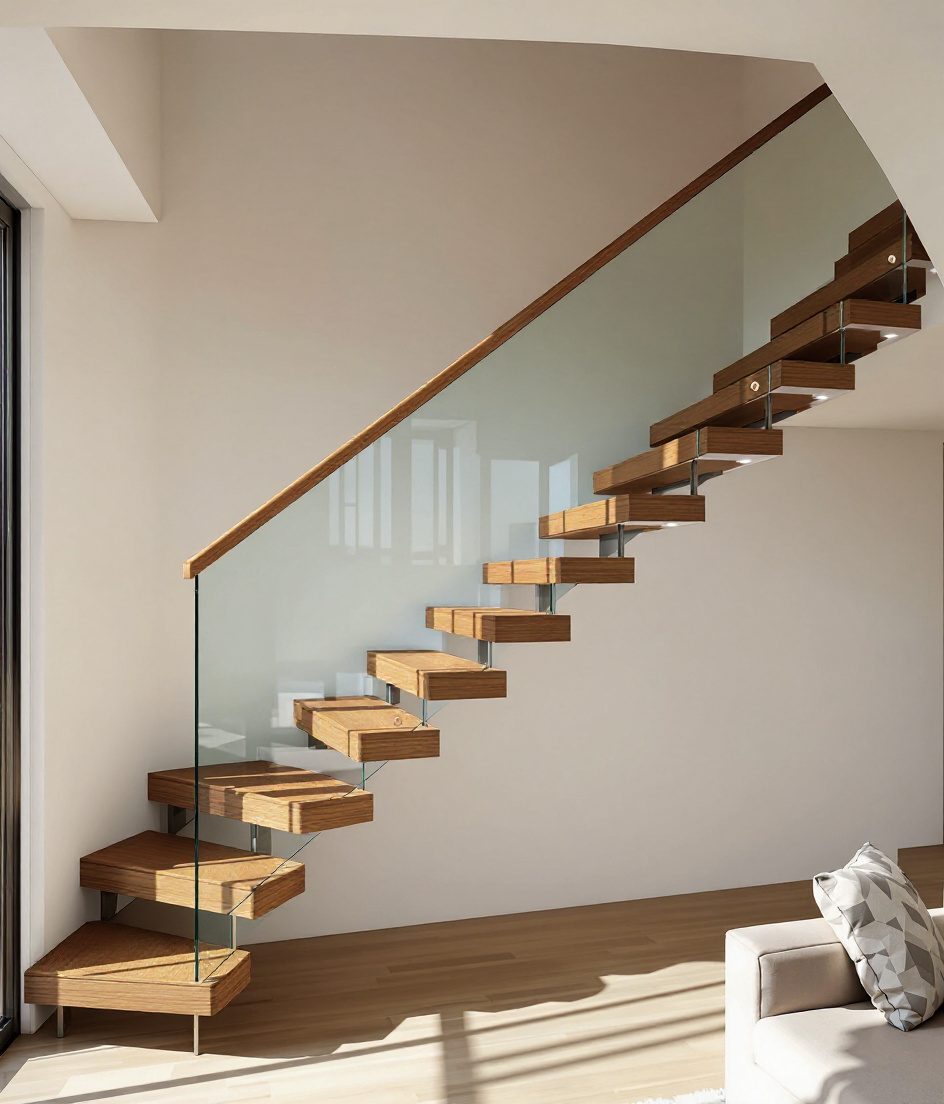 Floating White Airy — Warm Oak