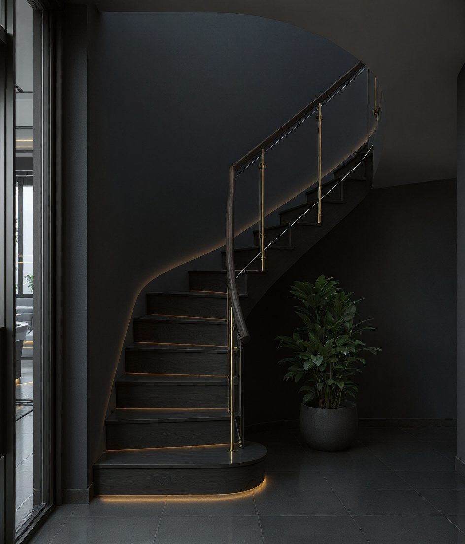 Foyer Straight Oak Flight — Charcoal Minimal
