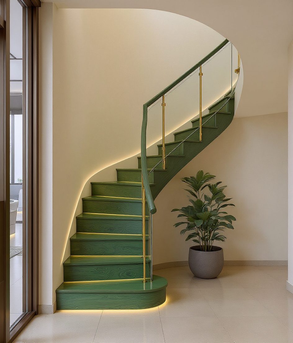 Foyer Straight Oak Flight — Sage & Brass