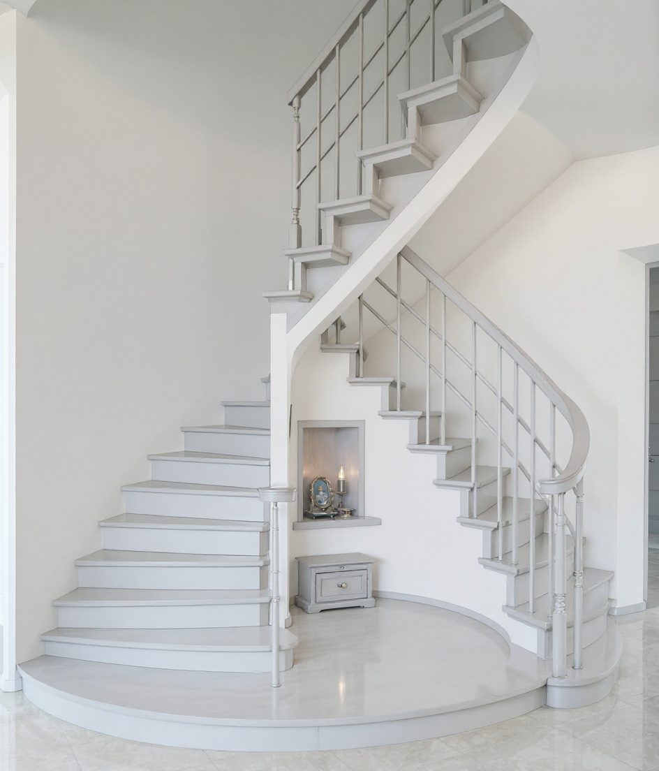 Pooja Under L Stair — White Modern