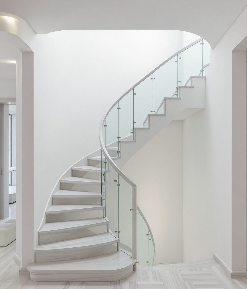 U Dogleg Oak Void — White Modern