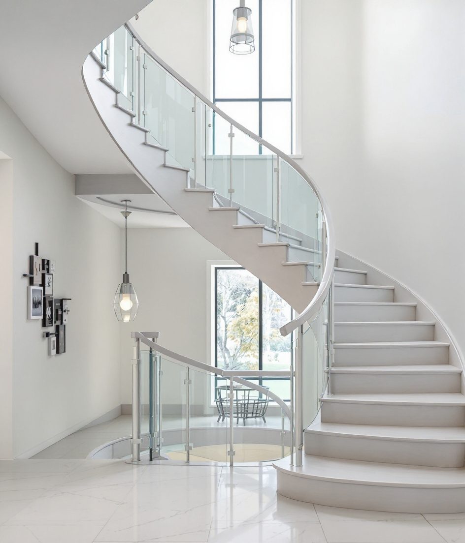 U Switchback Walnut — White Modern