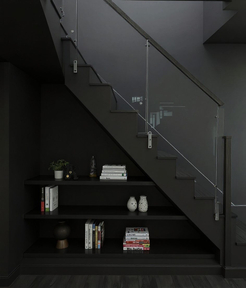 Under Stair Display Storage — Charcoal Minimal