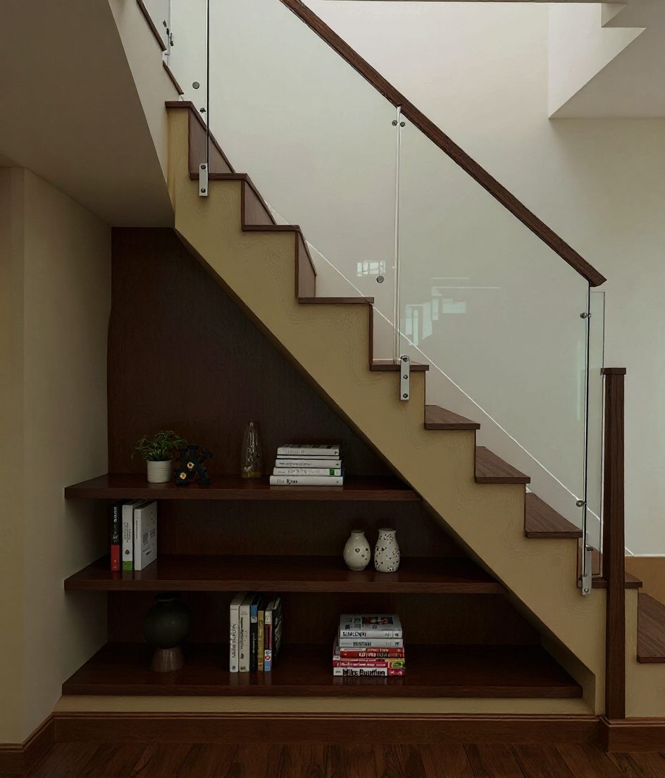 Under Stair Display Storage — Walnut Classic
