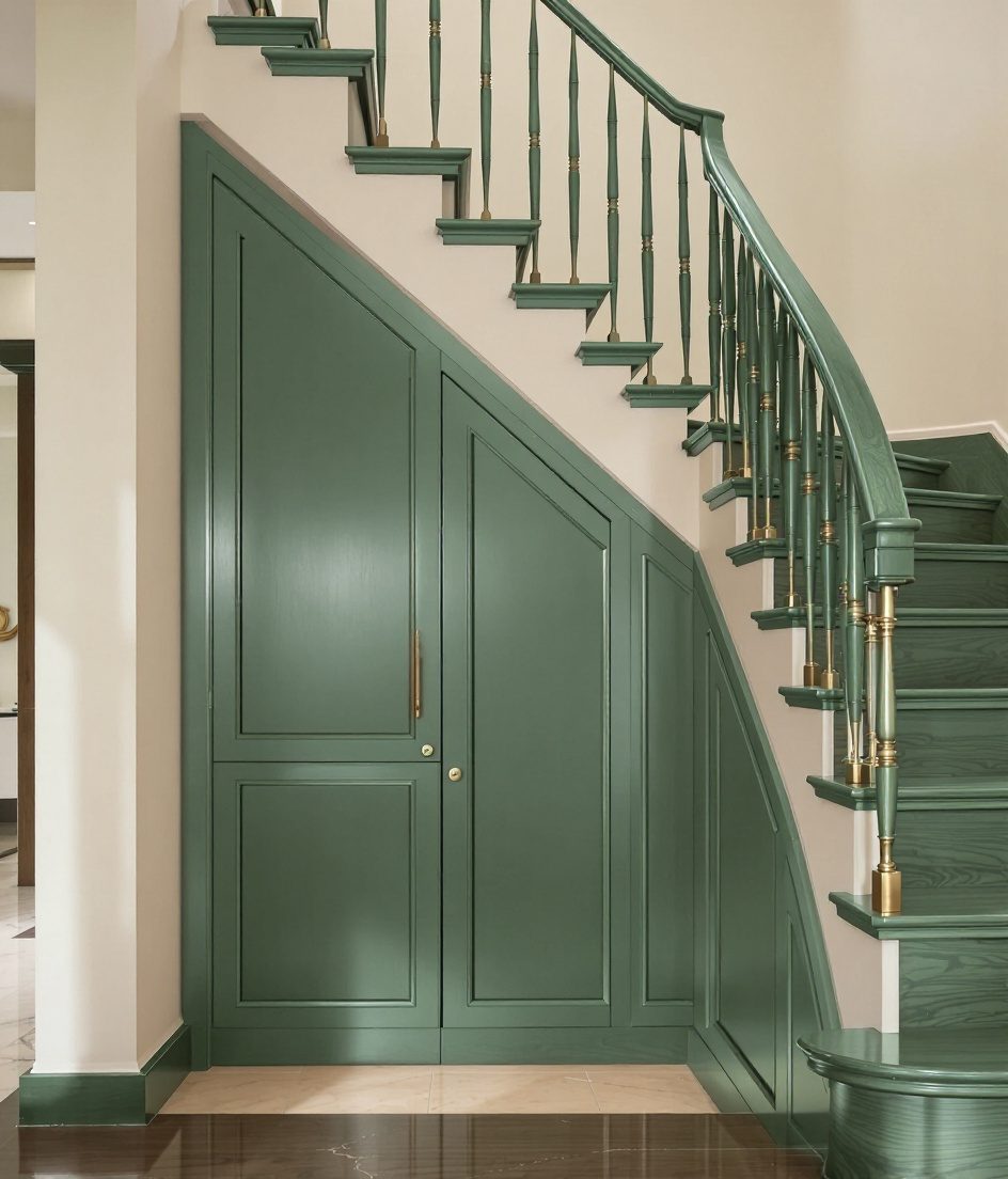 Under Stair Powder Room — Sage & Brass