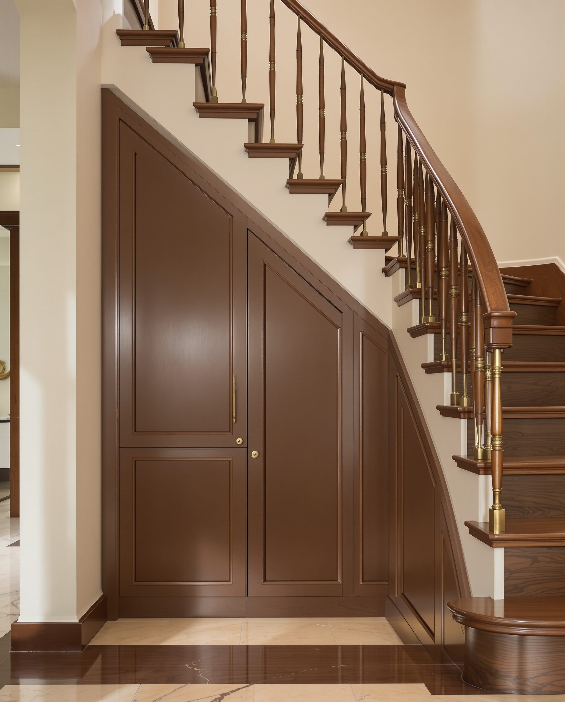 Under Stair Powder Room — Walnut Classic
