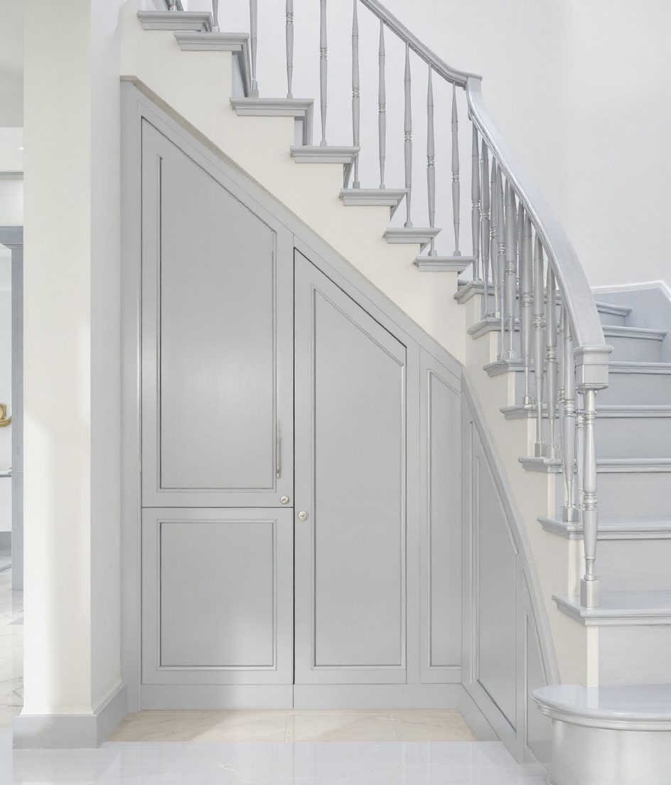 Under Stair Powder Room — White Modern