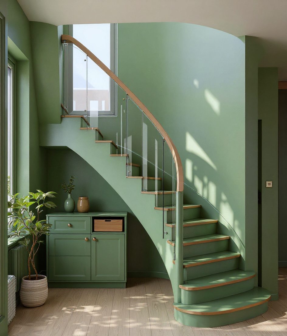 White L Bright Stair — Sage & Brass