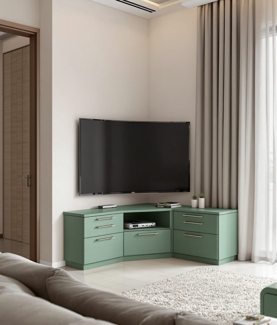 Corner TV Unit — Sage & Brass