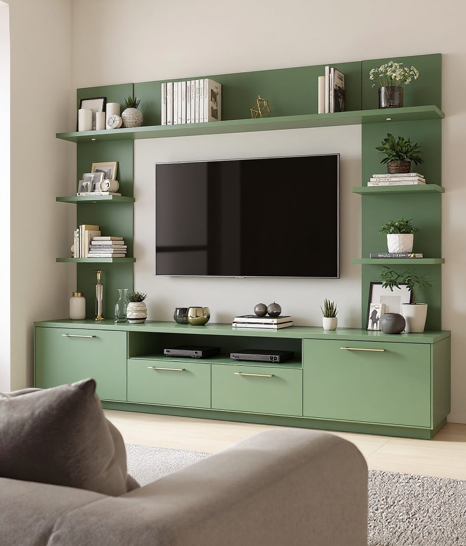 Open-Shelf TV Unit — Sage & Brass