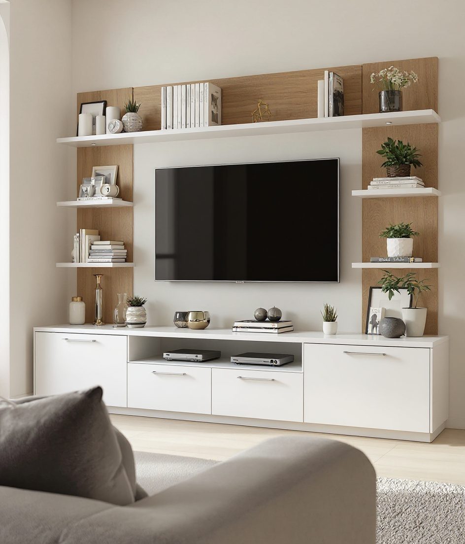 Open-Shelf TV Unit — White Modern
