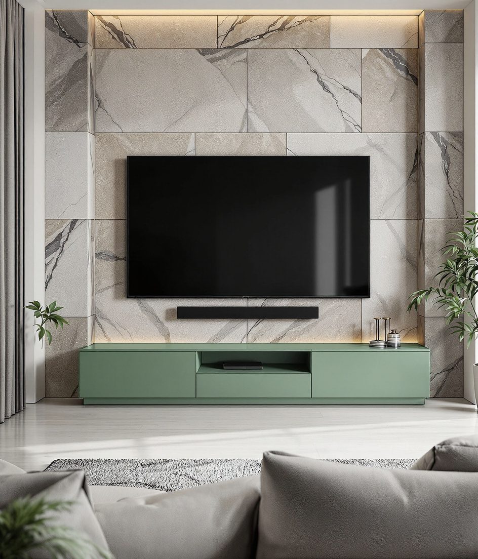 Stone-Clad TV Unit — Sage & Brass