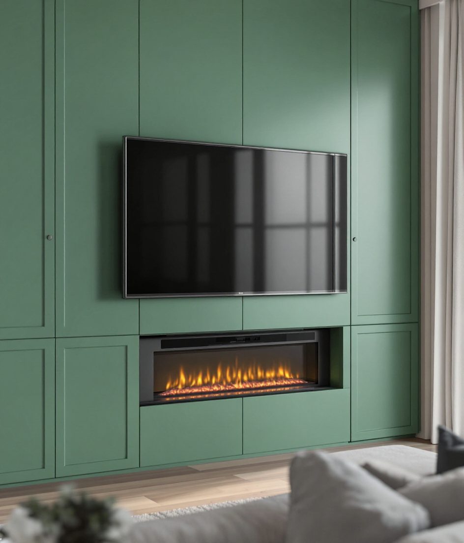 TV Unit With Electric Fireplace — Sage & Brass