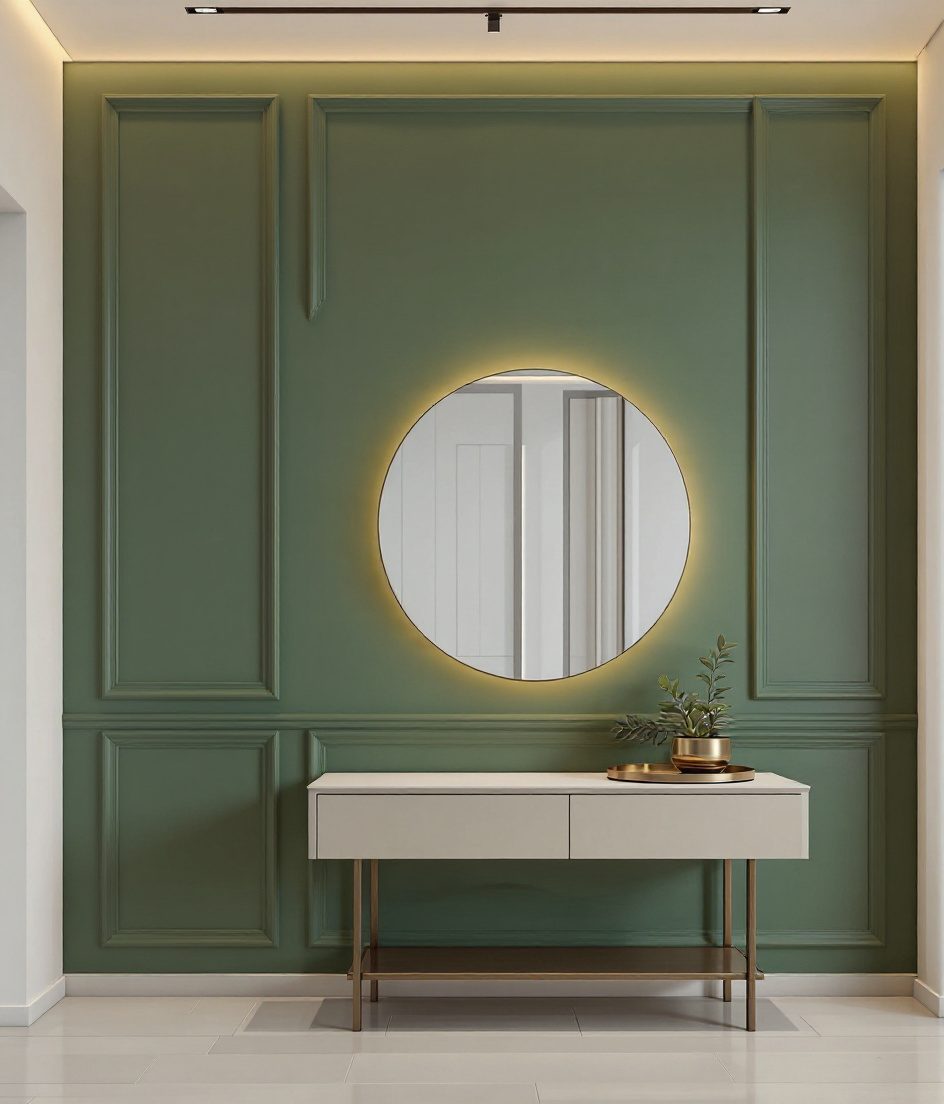 3D Wave Gypsum Wall — Sage & Brass