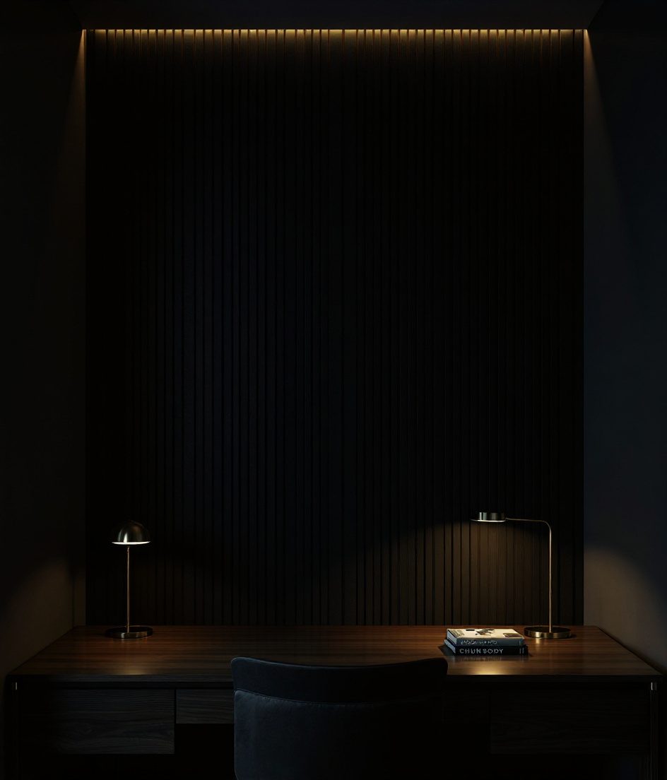 Acoustic Felt Study Wall — Charcoal Minimal