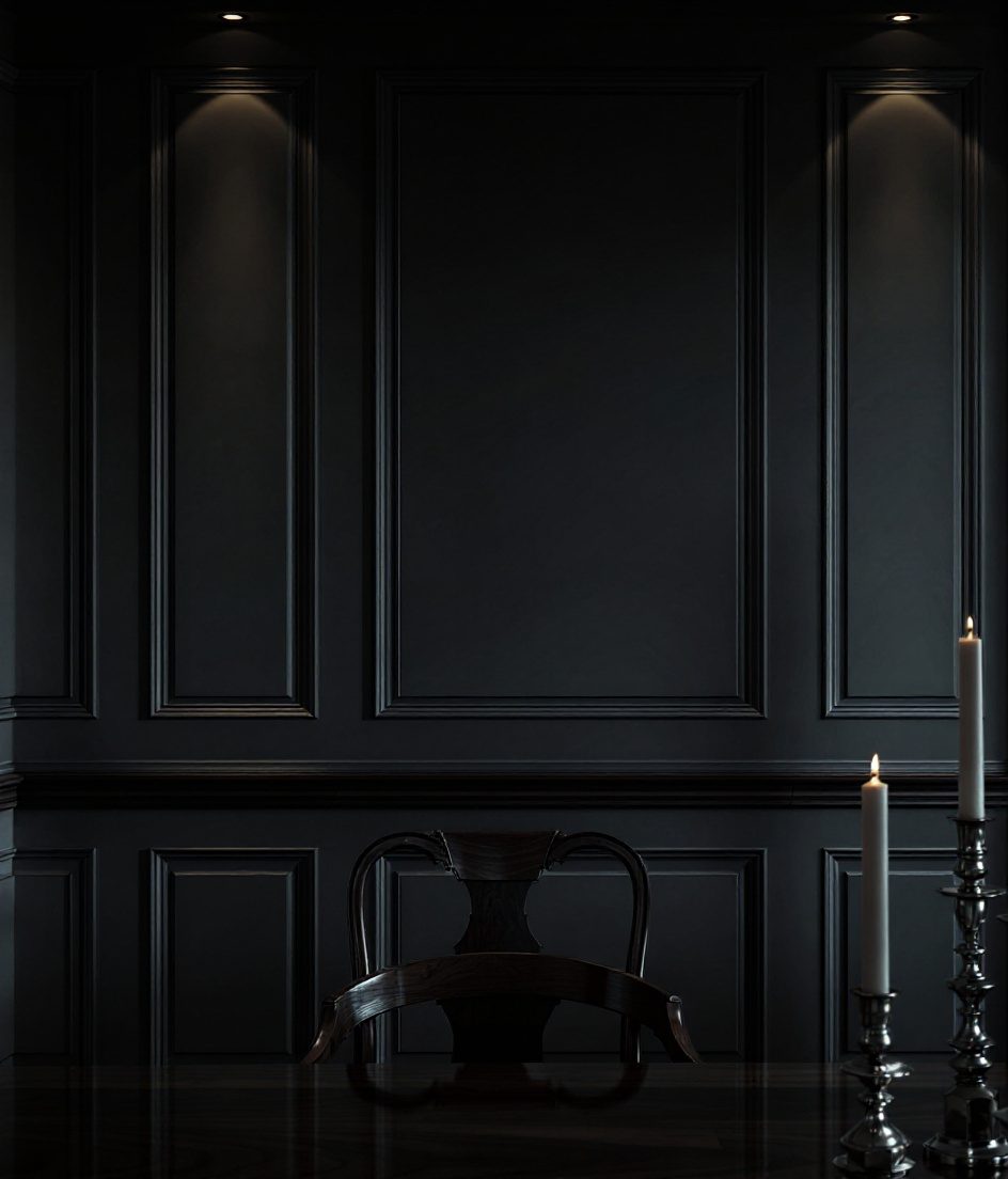 Classic Wainscot Dining Wall — Charcoal Minimal