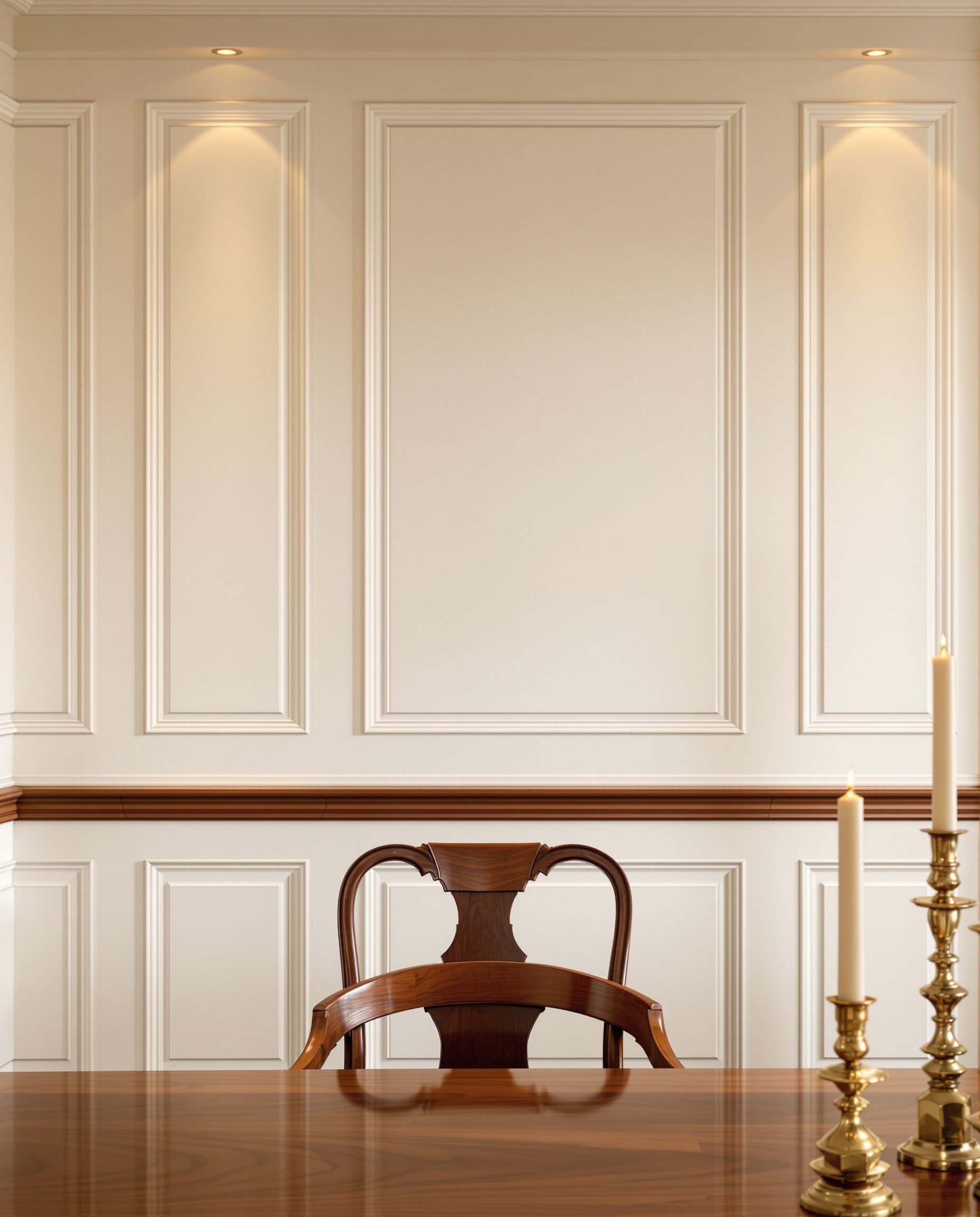 Classic Wainscot Dining Wall — Walnut Classic